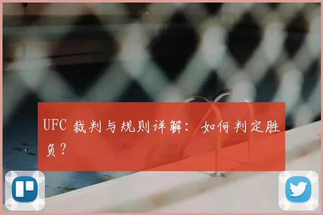 UFC 裁判与规则详解：如何判定胜负？